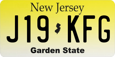NJ license plate J19KFG