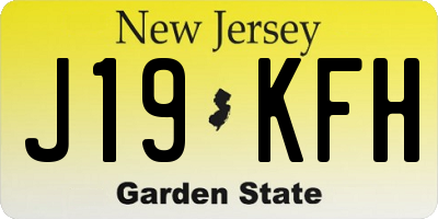 NJ license plate J19KFH