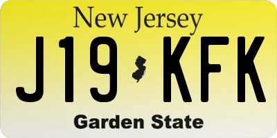 NJ license plate J19KFK