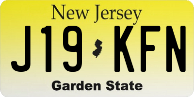 NJ license plate J19KFN