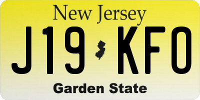 NJ license plate J19KFO