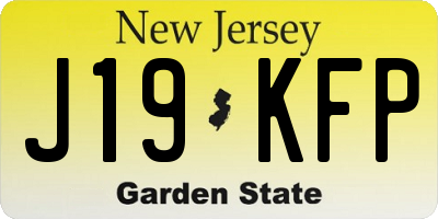 NJ license plate J19KFP