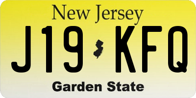 NJ license plate J19KFQ