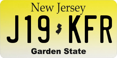 NJ license plate J19KFR