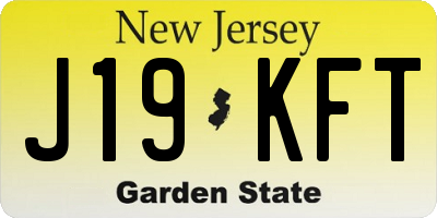 NJ license plate J19KFT
