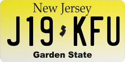 NJ license plate J19KFU