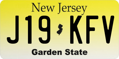 NJ license plate J19KFV