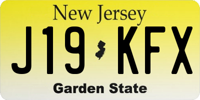 NJ license plate J19KFX