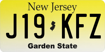 NJ license plate J19KFZ