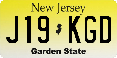 NJ license plate J19KGD