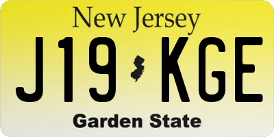 NJ license plate J19KGE