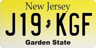 NJ license plate J19KGF