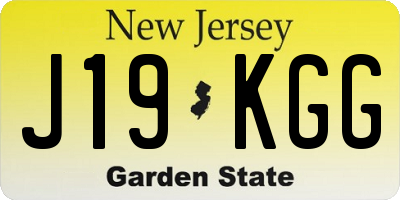 NJ license plate J19KGG