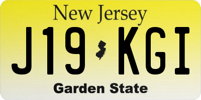 NJ license plate J19KGI