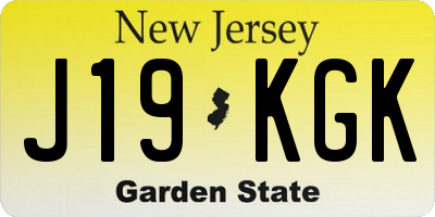NJ license plate J19KGK