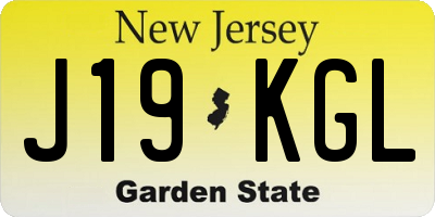 NJ license plate J19KGL