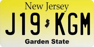 NJ license plate J19KGM