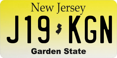 NJ license plate J19KGN