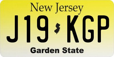 NJ license plate J19KGP