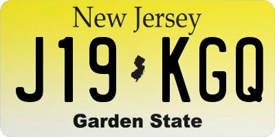 NJ license plate J19KGQ
