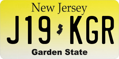 NJ license plate J19KGR