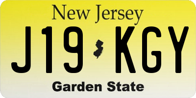 NJ license plate J19KGY