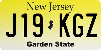 NJ license plate J19KGZ