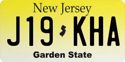 NJ license plate J19KHA