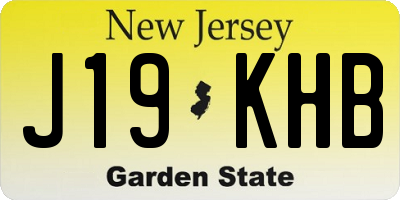 NJ license plate J19KHB