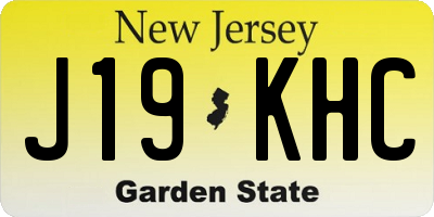 NJ license plate J19KHC