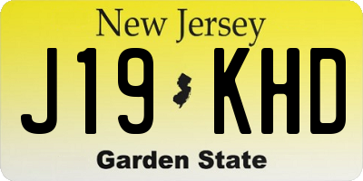 NJ license plate J19KHD