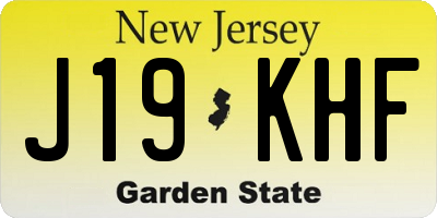 NJ license plate J19KHF