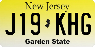 NJ license plate J19KHG