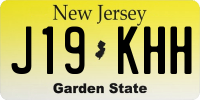NJ license plate J19KHH