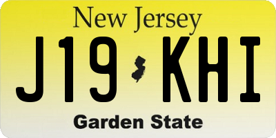 NJ license plate J19KHI