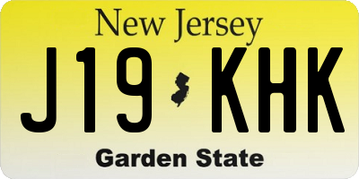 NJ license plate J19KHK