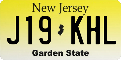 NJ license plate J19KHL