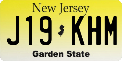 NJ license plate J19KHM