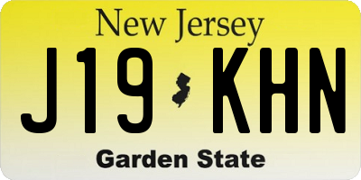 NJ license plate J19KHN