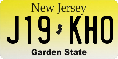 NJ license plate J19KHO