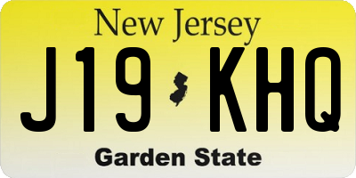 NJ license plate J19KHQ
