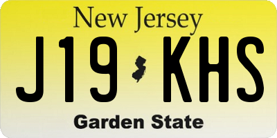 NJ license plate J19KHS