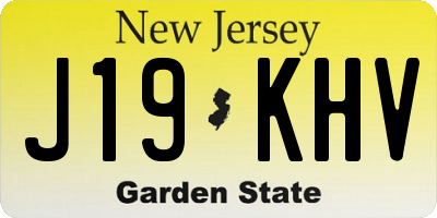 NJ license plate J19KHV