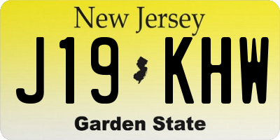NJ license plate J19KHW