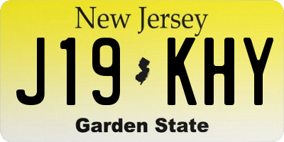 NJ license plate J19KHY