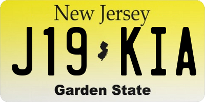 NJ license plate J19KIA