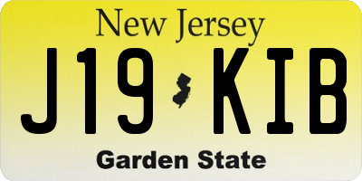 NJ license plate J19KIB