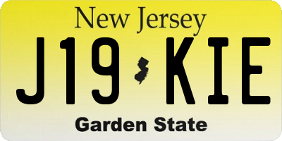 NJ license plate J19KIE