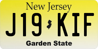 NJ license plate J19KIF