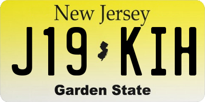 NJ license plate J19KIH